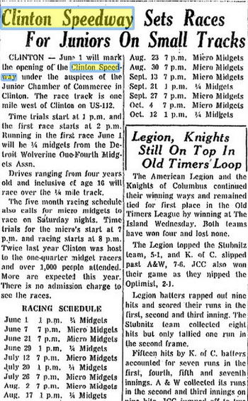 Clinton Race Track - May 1958 (newer photo)